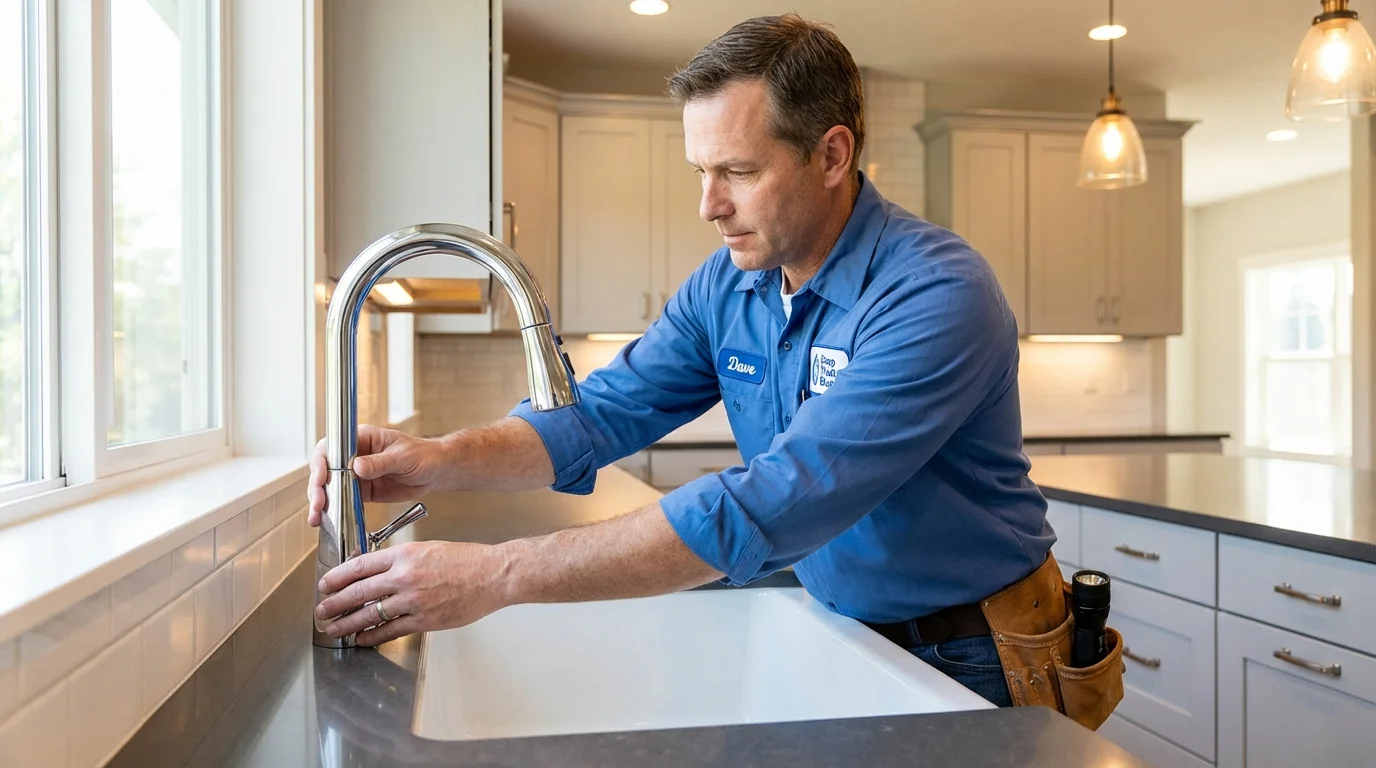 Kitchen faucet installation by Johns Plumbing LLC in Rossville